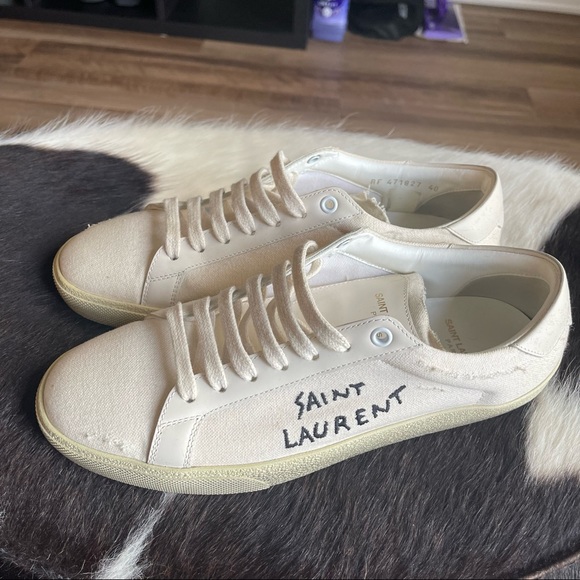 COURT CLASSIC SL/06 EMBROIDERED SNEAKERS IN CANVAS AND LEATHER, size 40 - Picture 5 of 10